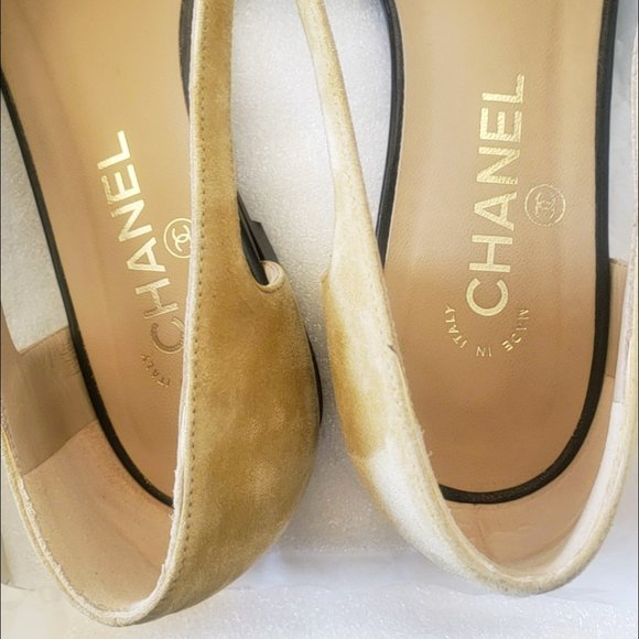 RARE Chanel CRYSTAL Leather & Suede Bow Flats size 38.5C 🎀💖😍🖤 - Picture 14 of 17